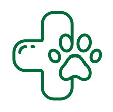 Icono de huella dentro de círculo blanco