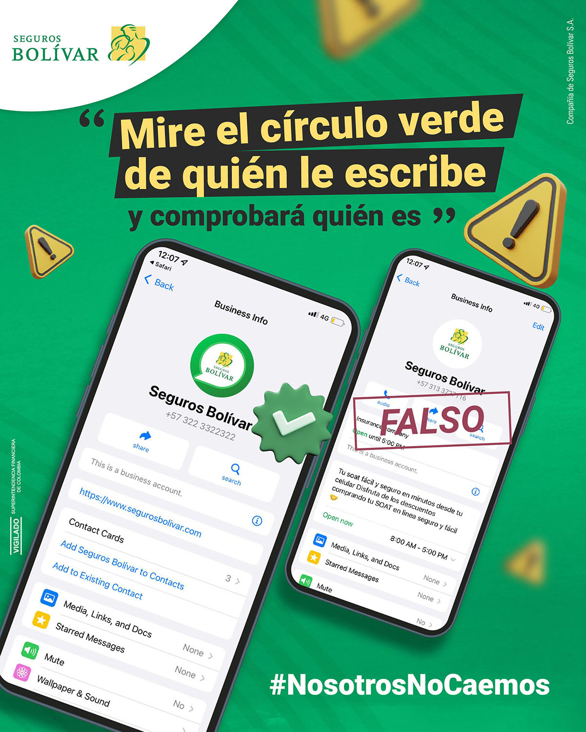 Mire el círculo verde de quien le escribe y comprobará quien es
